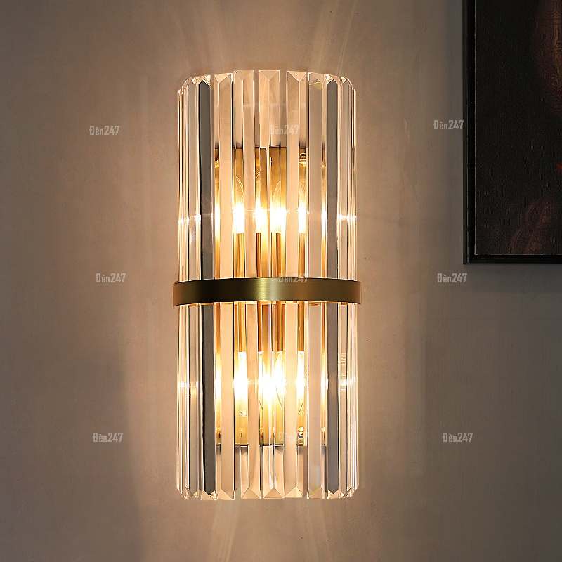 Đèn pha lê bán nguyệt ốp tường VPL-2504