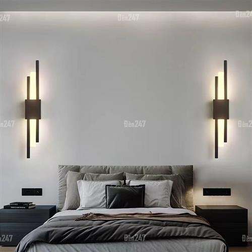 Đèn vách led pha lê thanh tròn màu đen VPL-646/BK