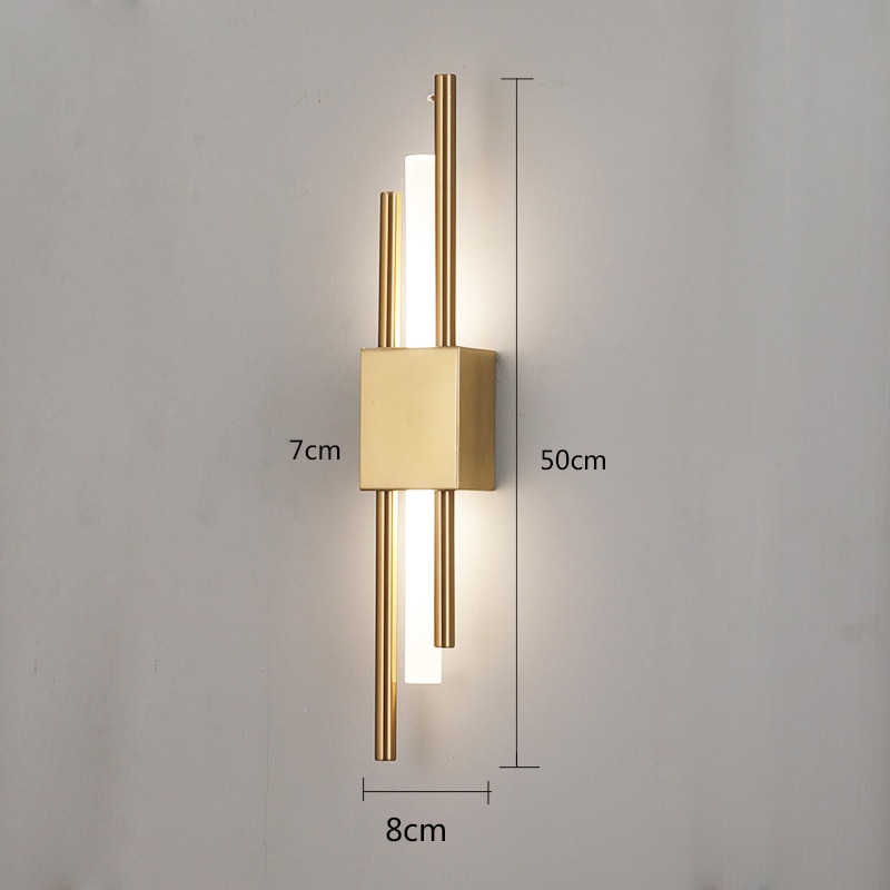 Đèn vách led pha lê thanh tròn màu vàng VPL-646/GD