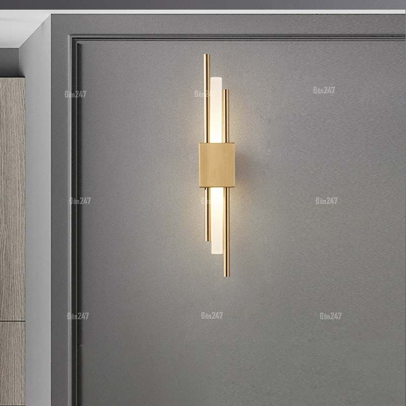 Đèn vách led pha lê thanh tròn màu vàng VPL-646/GD