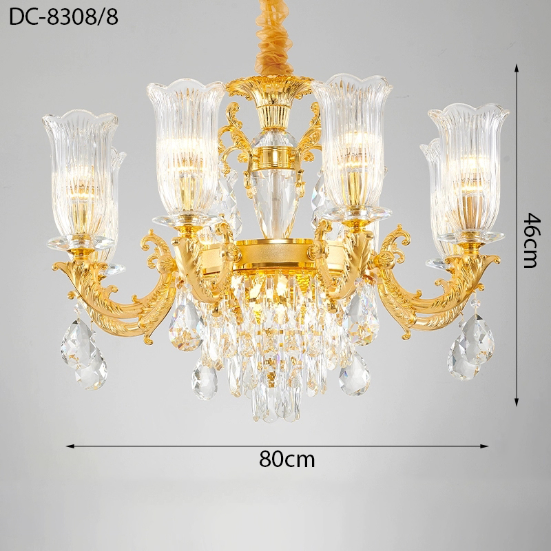 Đèn chùm pha lê vàng DC-8308/8