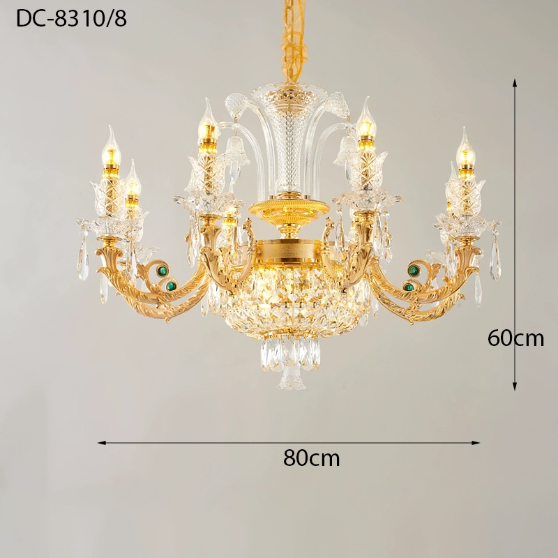 Đèn chùm pha lê đá xanh DC-8310/8