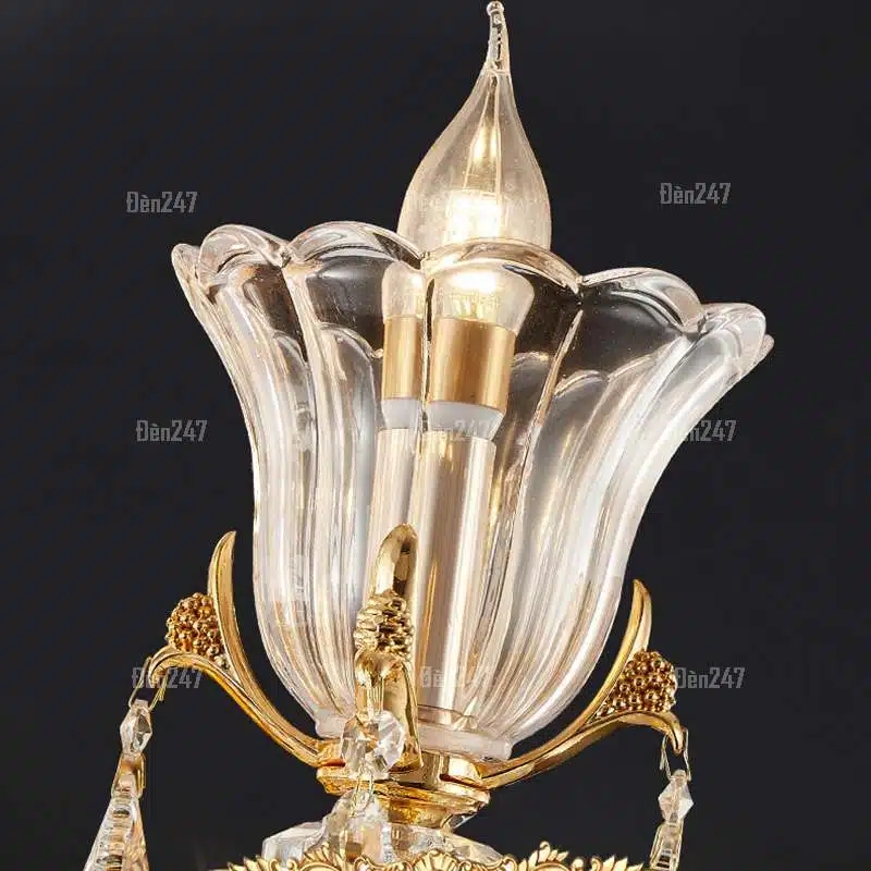 Đèn chùm thông tầng pha lê K9 48 tay đồng CD1286/16+8+12+6+6