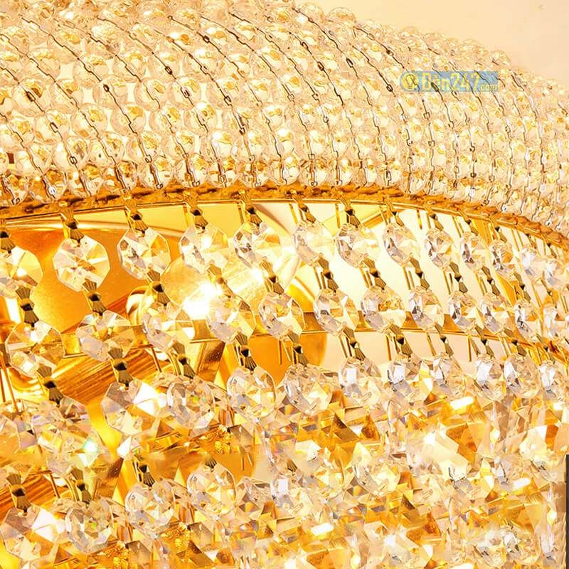 Đèn chùm pha lê thông tầng sảnh tiệc cưới CFL2333/800