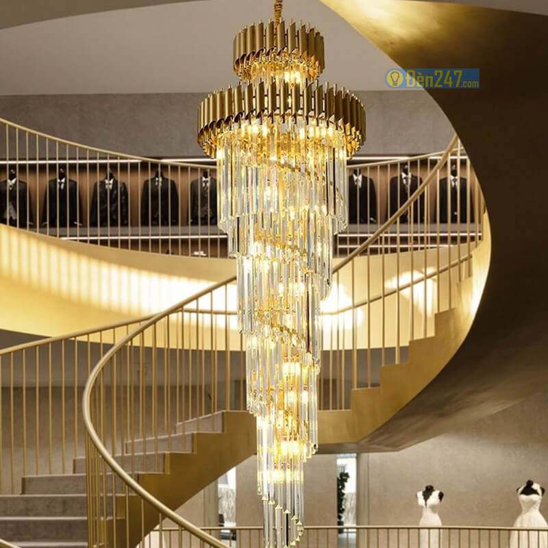 Đèn chùm pha lê thông tầng cầu thang CFL3511/1000