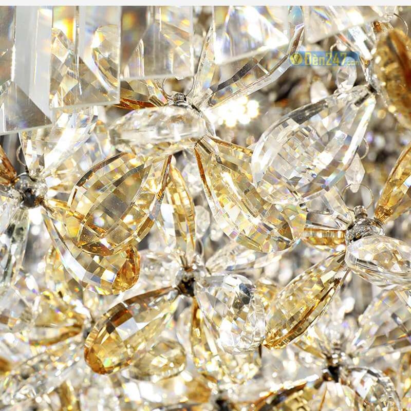 Đèn chùm pha lê thông tầng phòng khách CFL3517