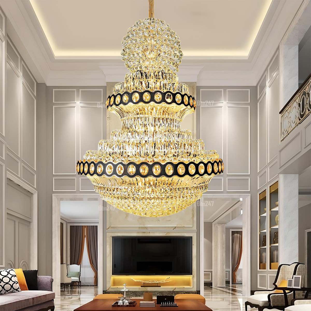 Đèn thả pha lê thông tầng khách sạn CFL8187