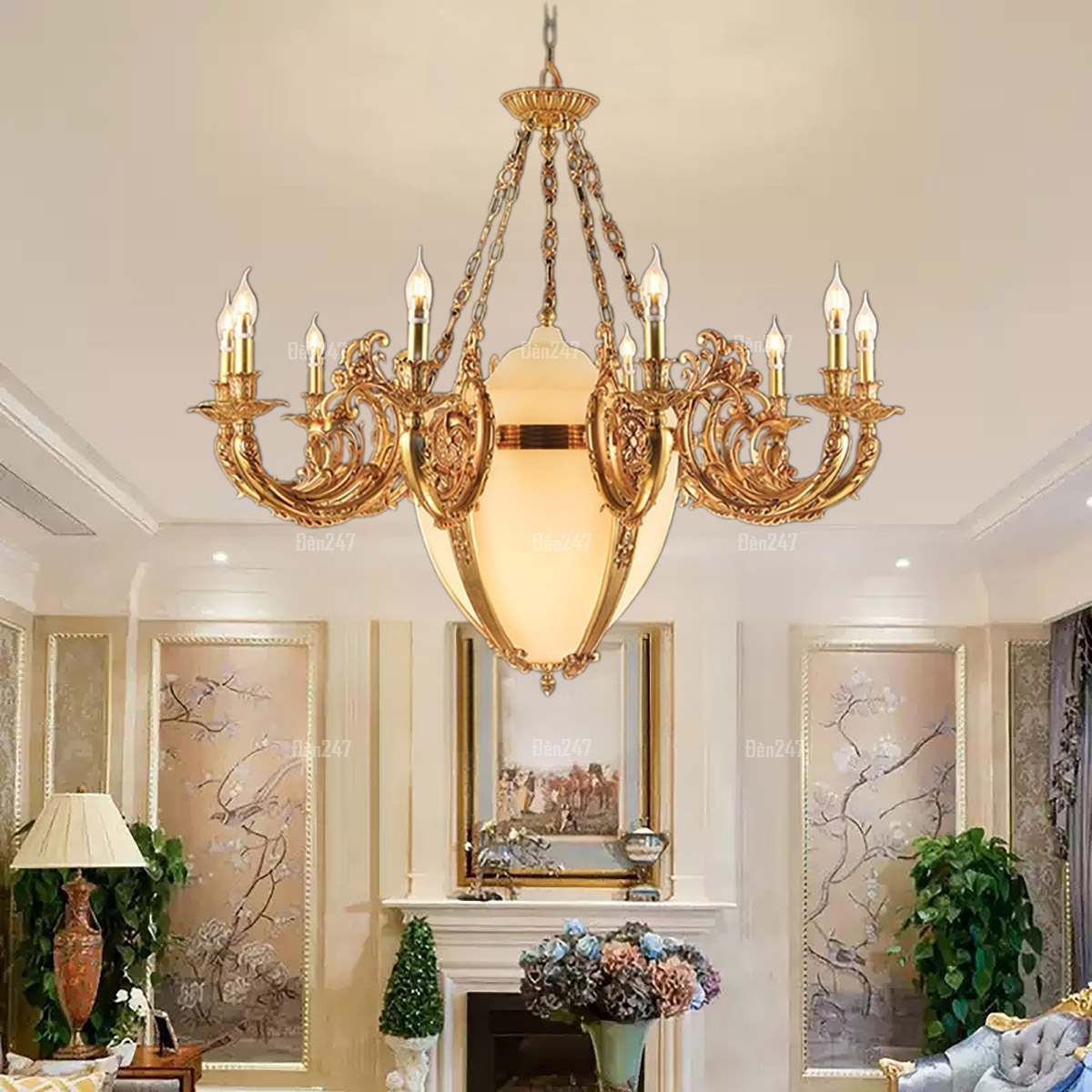 Đèn chùm đồng Châu Âu 10 tay nến CD1287/10