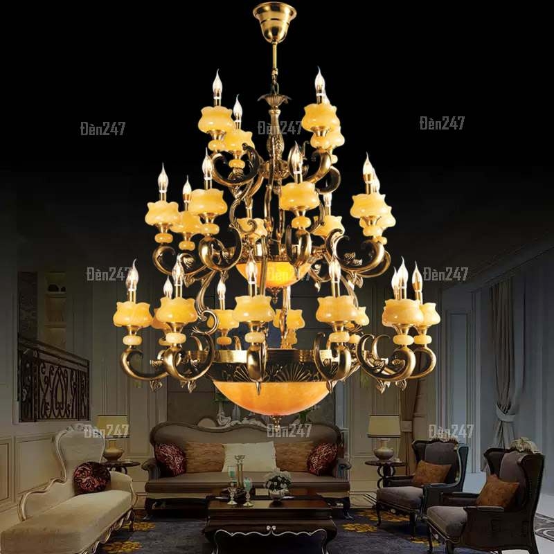 Đèn chùm đồng phòng khách thông tầng CD1247/24