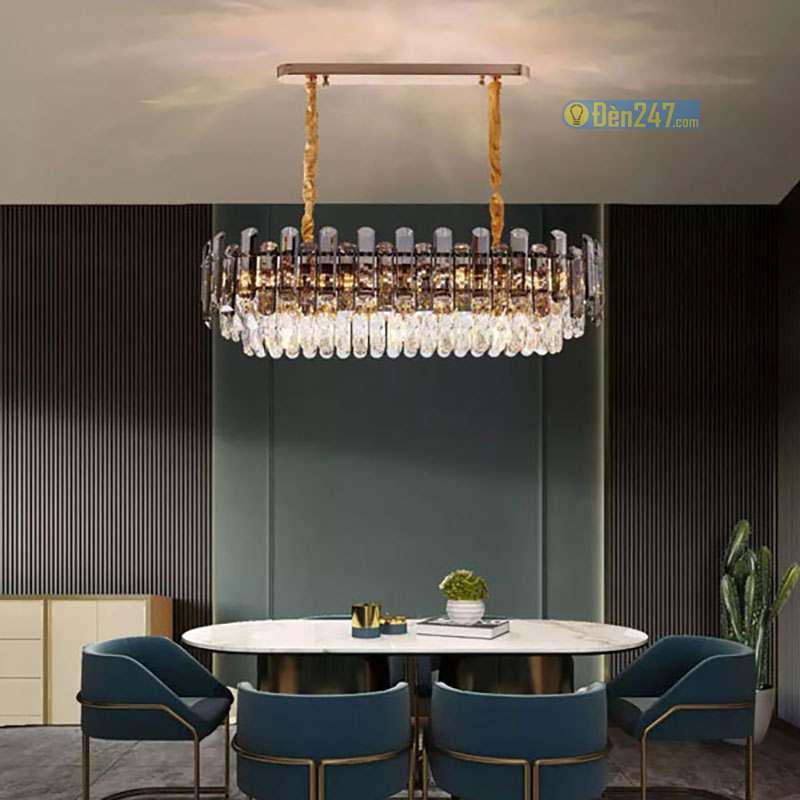 Đèn thả pha lê gắn trần bàn ăn dài CFL2822