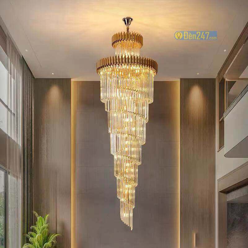 Đèn chùm pha lê thông tầng cầu thang CFL3511/1000