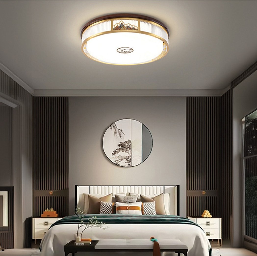 Đèn ốp trần đồng tròn phòng ngủ OD3112