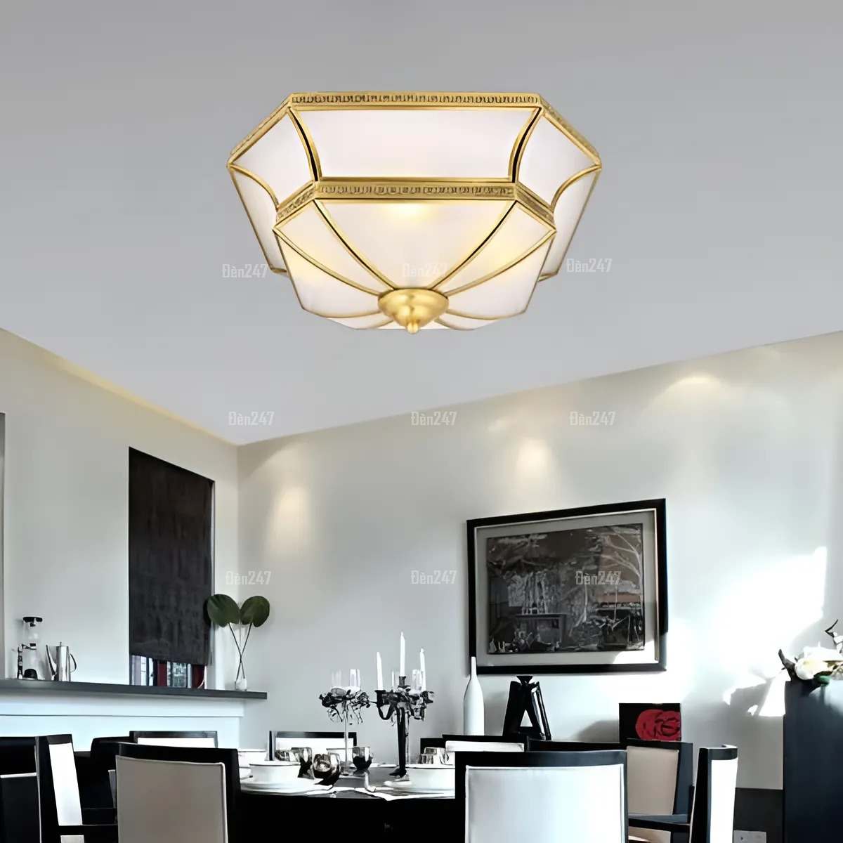Đèn ốp trần đồng phòng ăn OD6075S