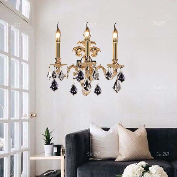 Đèn tường đồng pha lê 3 tay nến VD1280/3