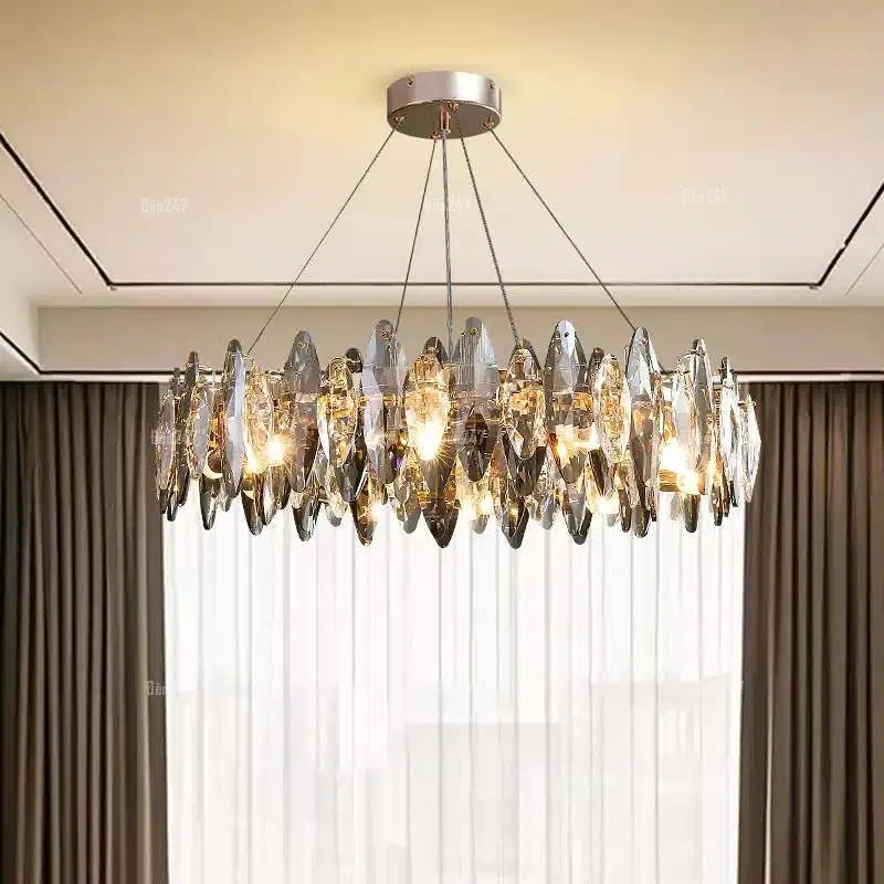 Đèn thả tròn pha lê màu hổ phách CFL2840/600