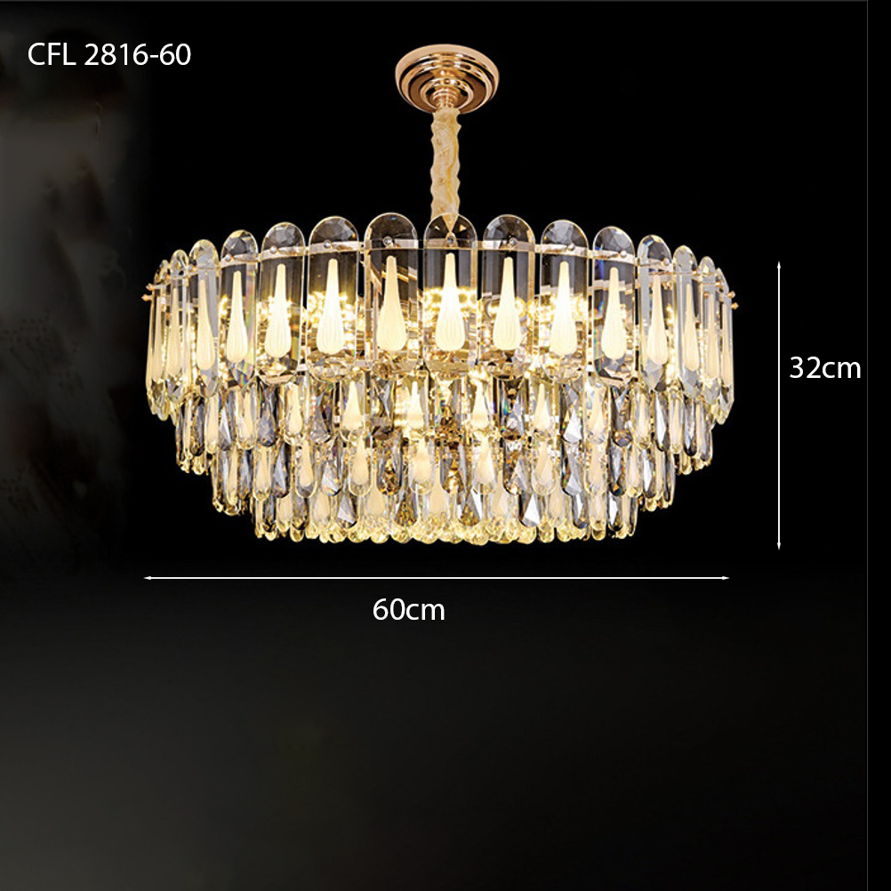 Đèn pha lê họa tiết giọt nước CFL2816/600