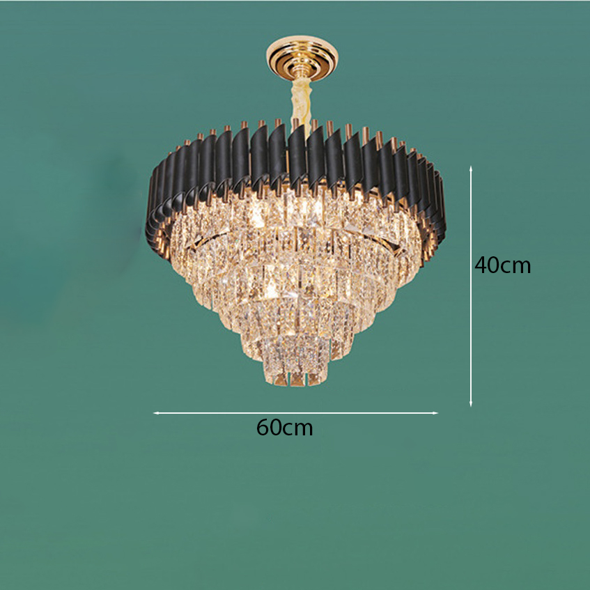 Đèn thả pha lê hoa tiết thân đen CFL8097/600