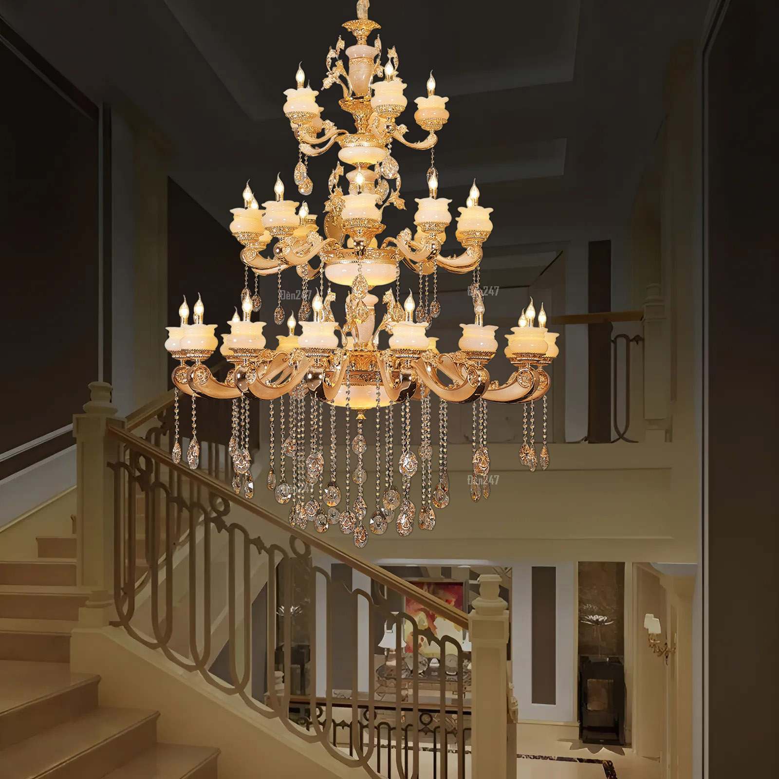 Đèn chùm thông tầng 30 tay CN1769/15+10+5