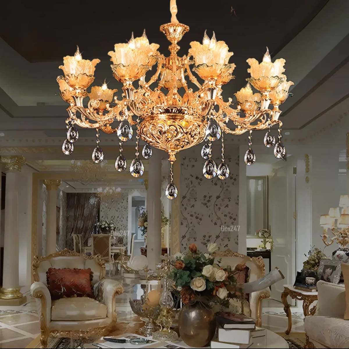 Đèn chùm trang trí phòng khách 15 tay CN5002/15