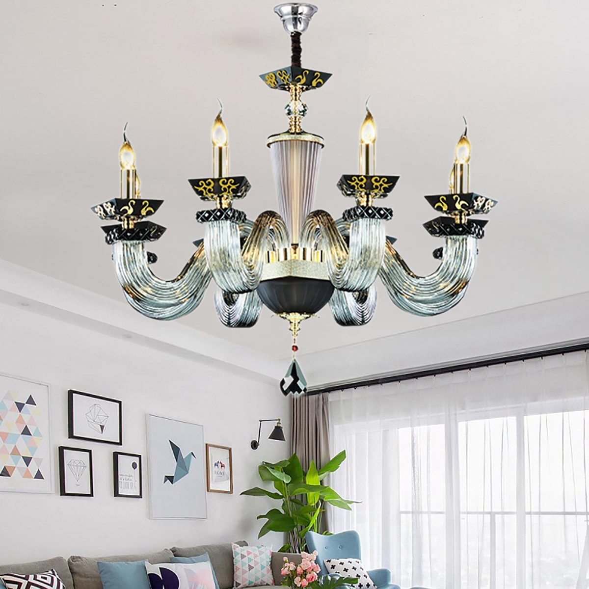 Đèn chùm tay đèn pha lê K9 CN8149/8