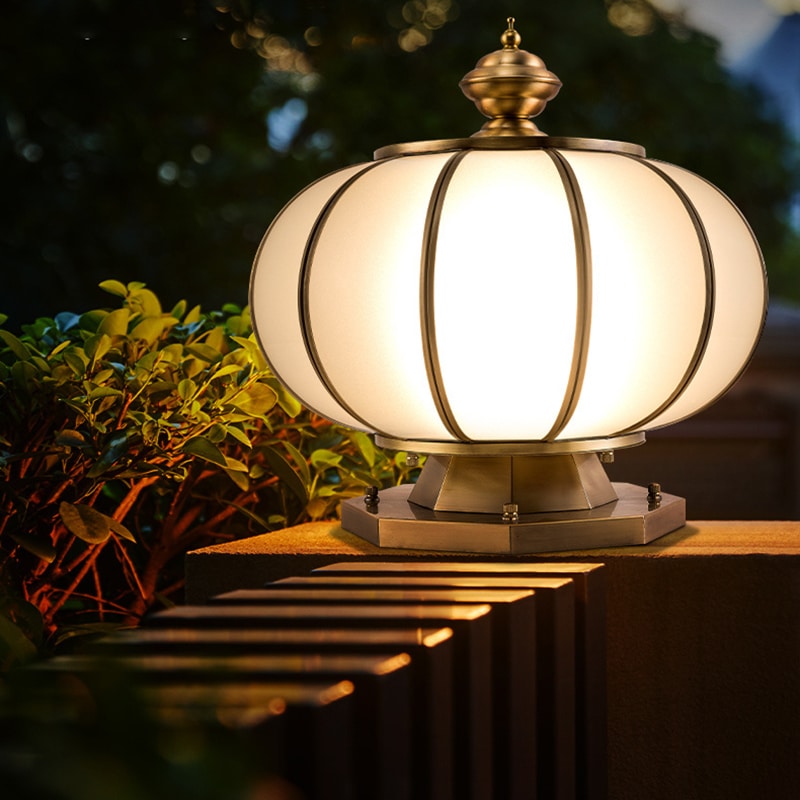 Đèn trụ cổng đồng tròn năng lượng mặt trời TD2111/300