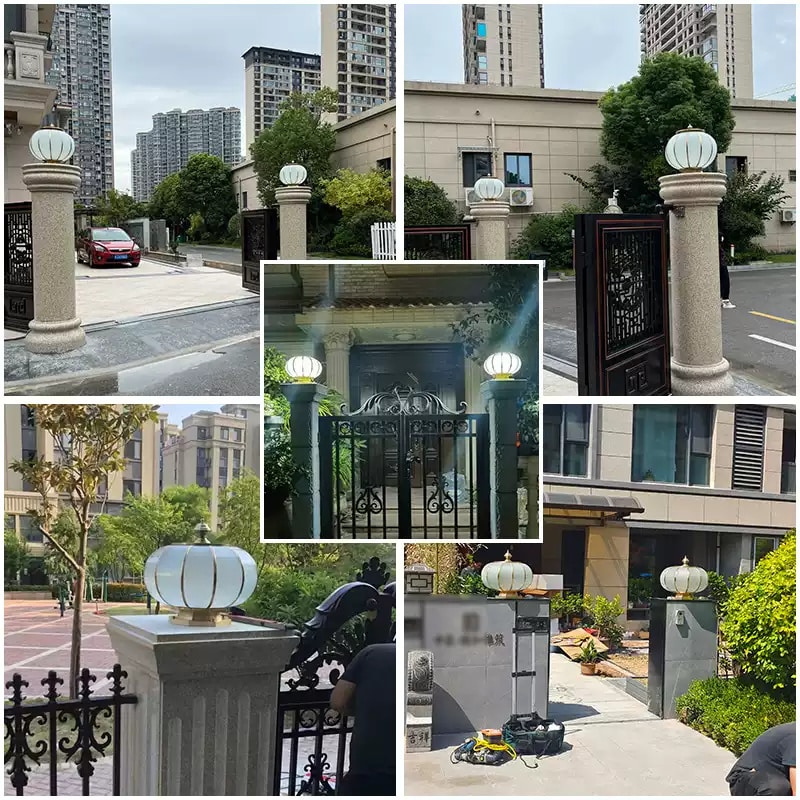 Đèn trụ cổng đồng tròn năng lượng mặt trời TD2111/400