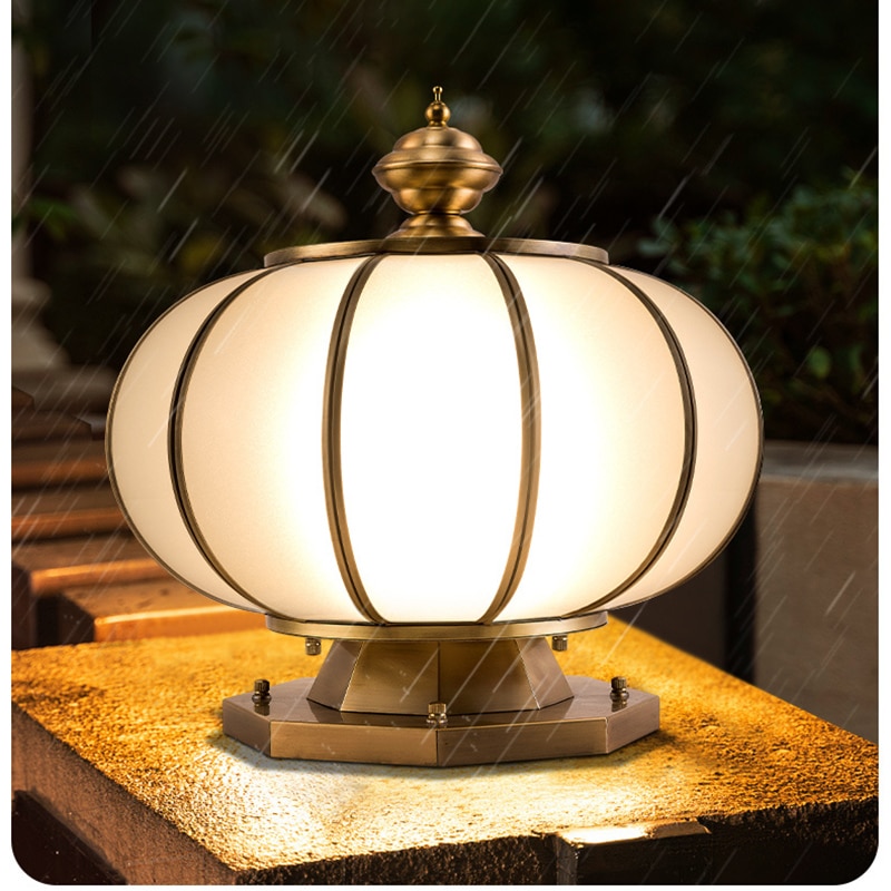 Đèn trụ cổng đồng tròn năng lượng mặt trời TD2111/300