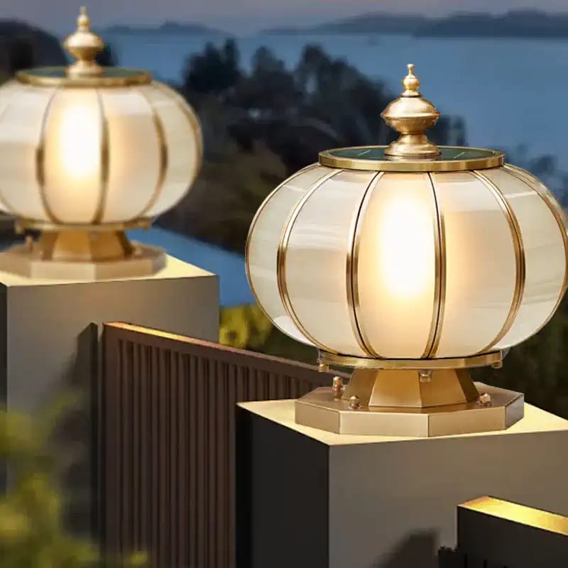 Đèn trụ cổng đồng tròn năng lượng mặt trời TD2111/400