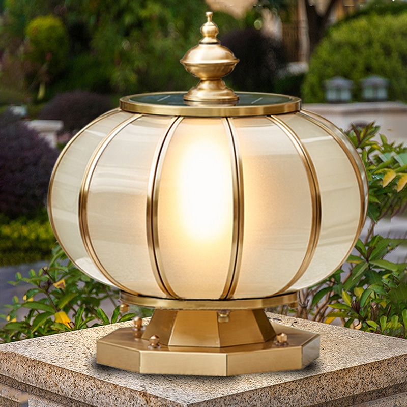 Đèn trụ cổng đồng tròn năng lượng mặt trời TD2111/400