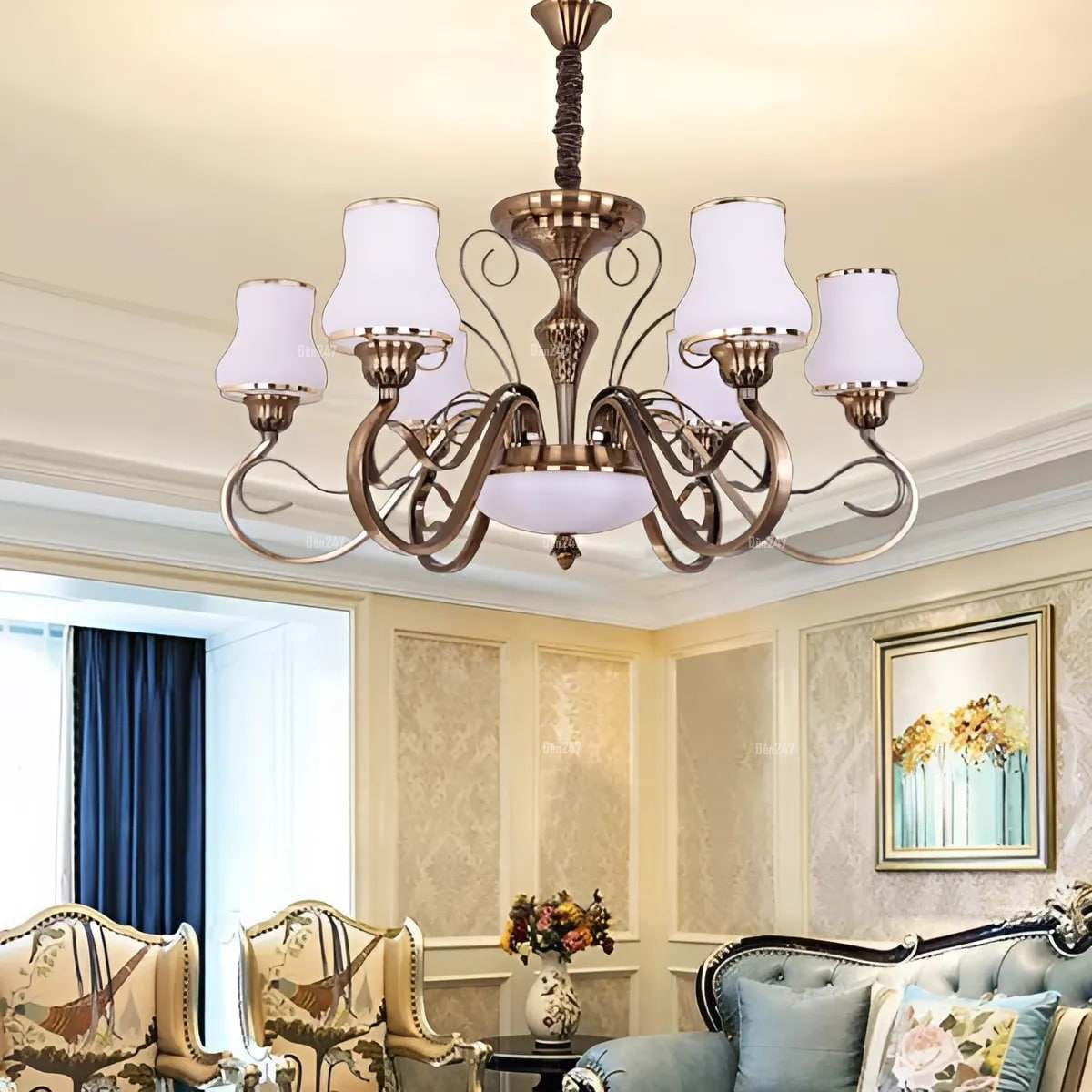 Đèn chùm cổ điển màu nâu CC9119/6