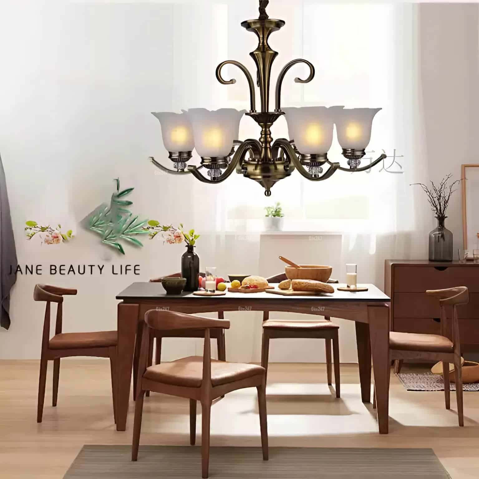 Đèn chùm Châu Âu 15 tay màu đồng nâu CC9120/15