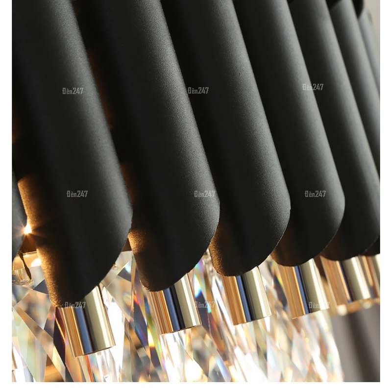 Đèn thả trần pha lê thân màu đen CFL2233/600