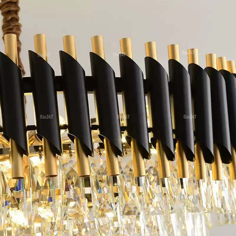 Đèn thả trần pha lê thân màu đen CFL2233/600