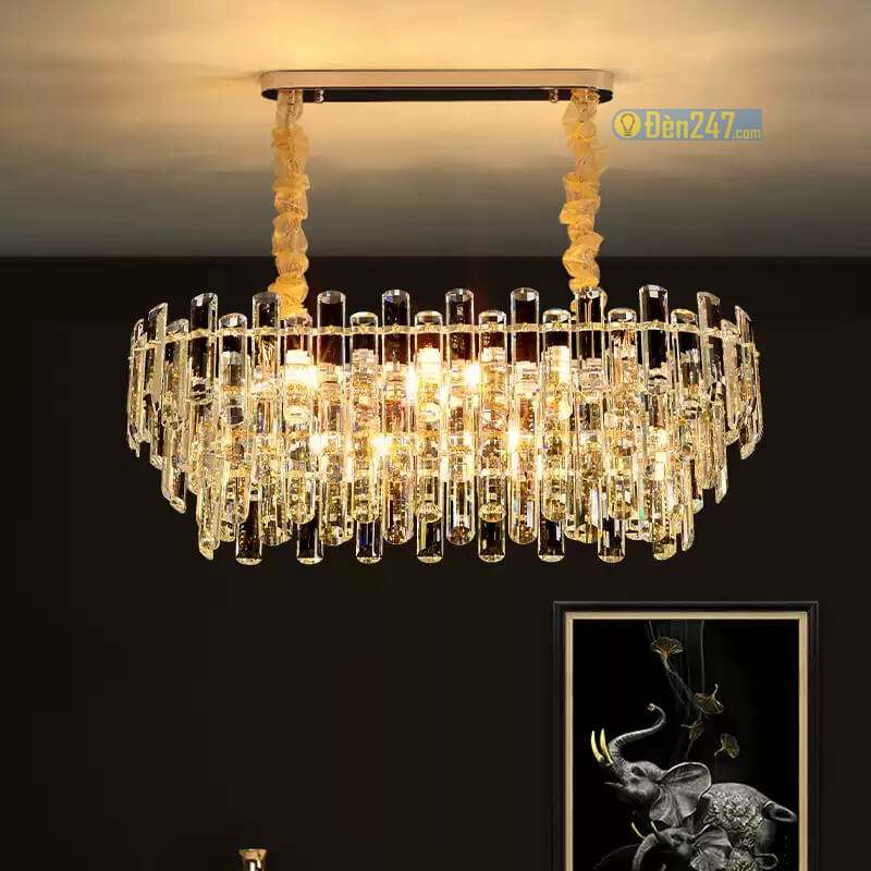 Đèn thả pha lê gắn trần bàn ăn dài CFL2822