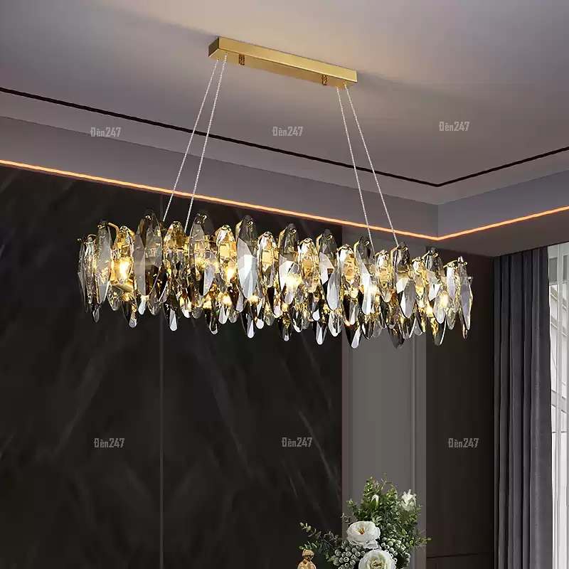 Đèn thả pha lê bàn ăn dài CFL2841