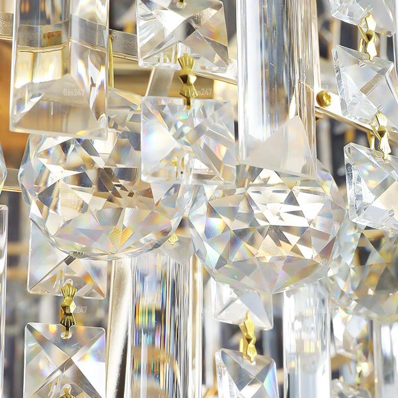 Đèn chùm pha lê thông tầng cầu thang CFL3513