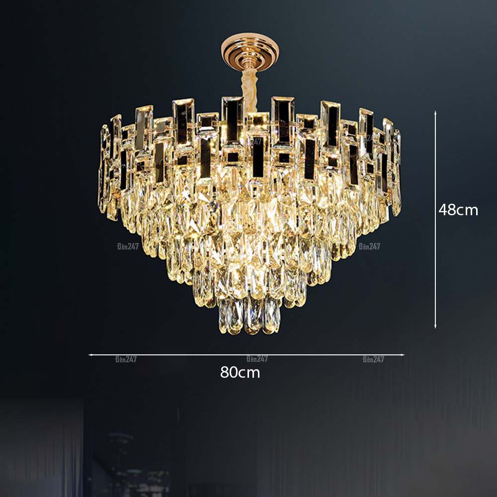 Đèn pha lê thả phòng khách CFL88638