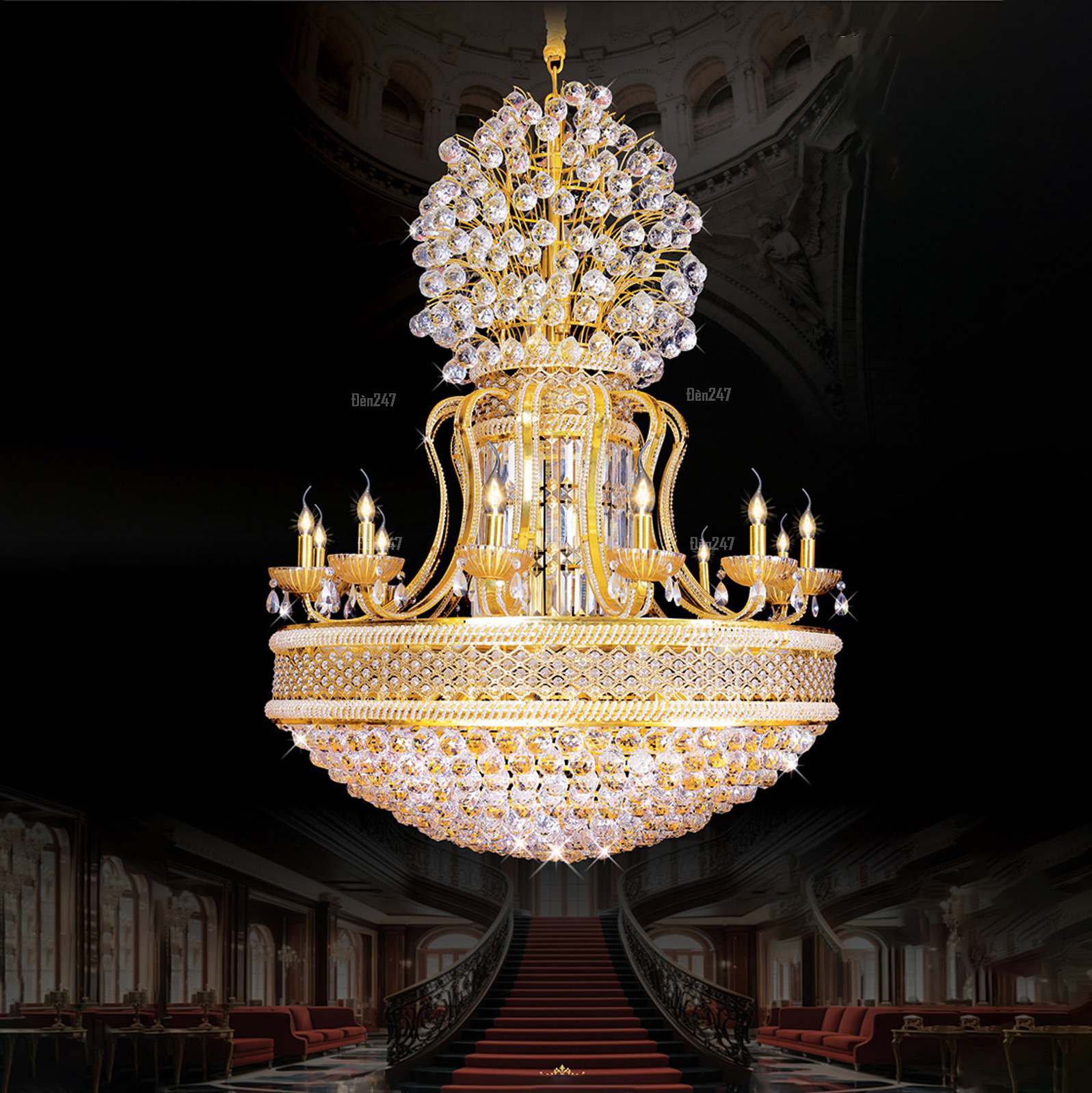 Đèn chùm pha lê nến CFL9903