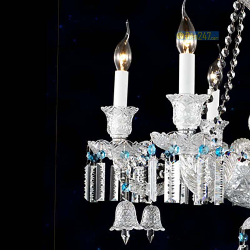 Đèn chùm pha lê thông tầng kết hợp pha lê xanh 48 tay CN8139/16+16+8+8