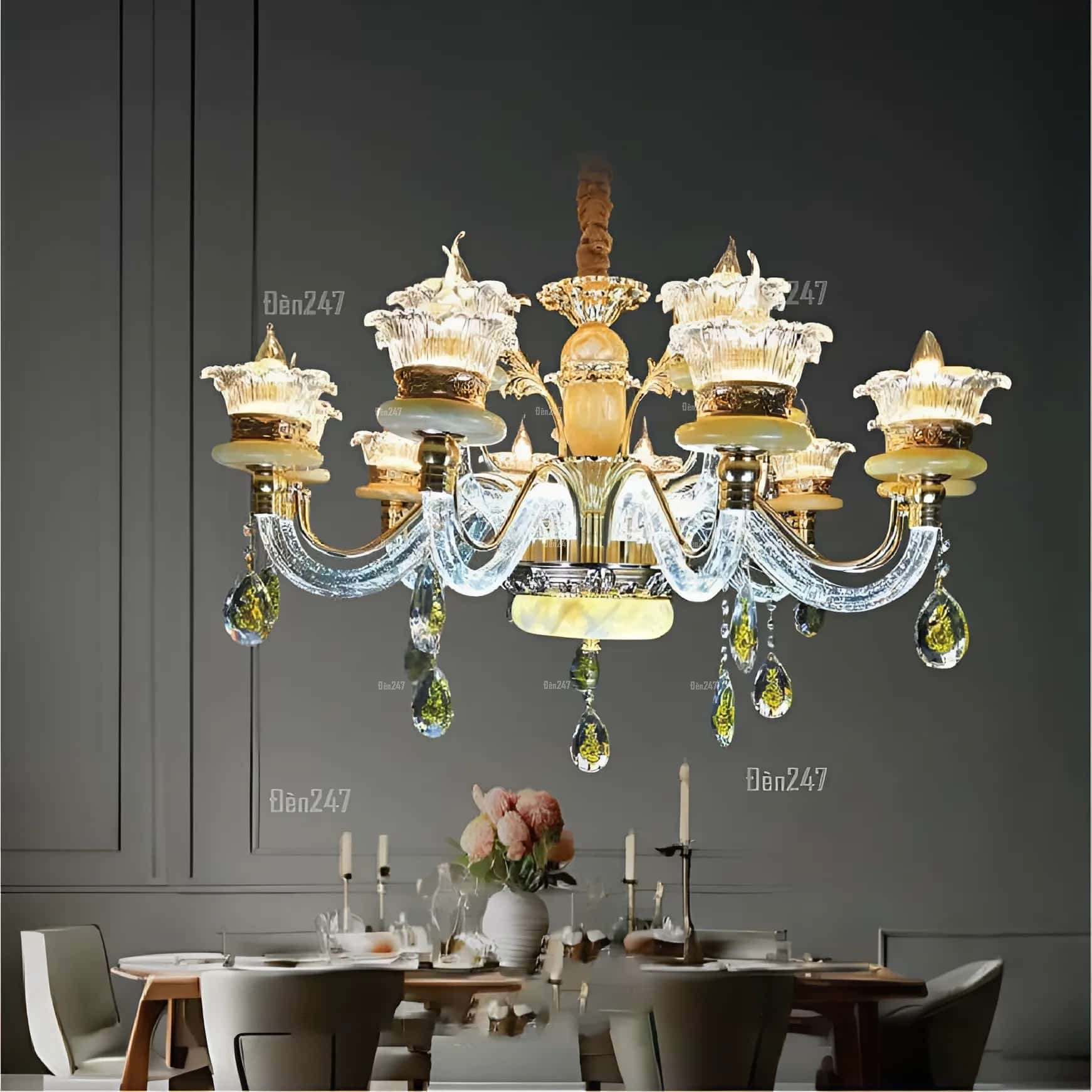 Đèn chùm pha lê phòng khách nhỏ 15 tay sáng CN8322/15