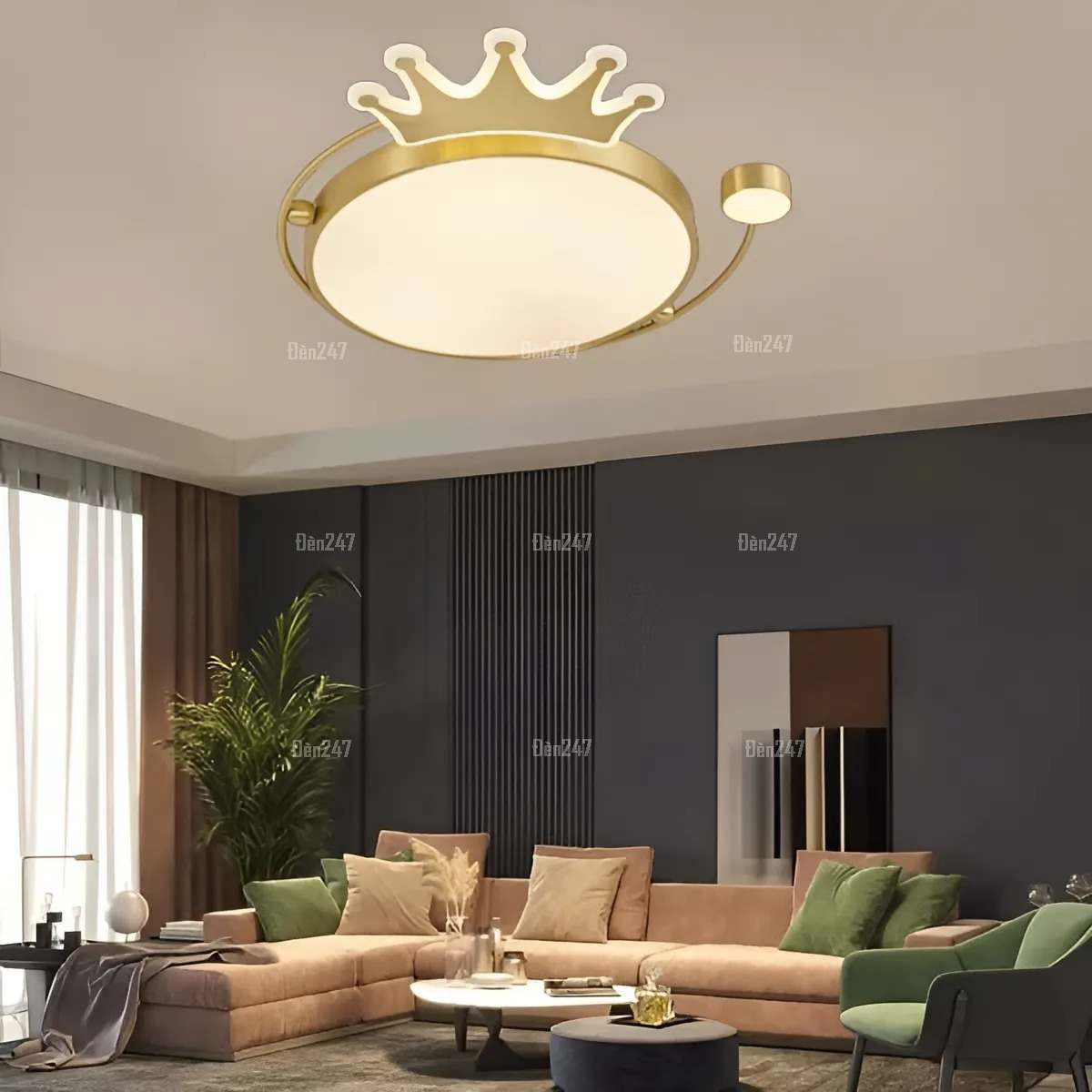 Đèn gắn trần đồng hình vương miện OD3096