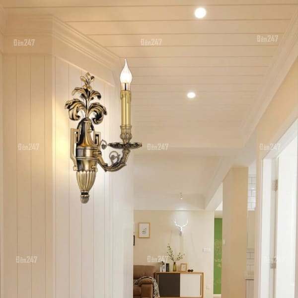 Đèn tường đồng cổ 1 tay nến VD1278/1