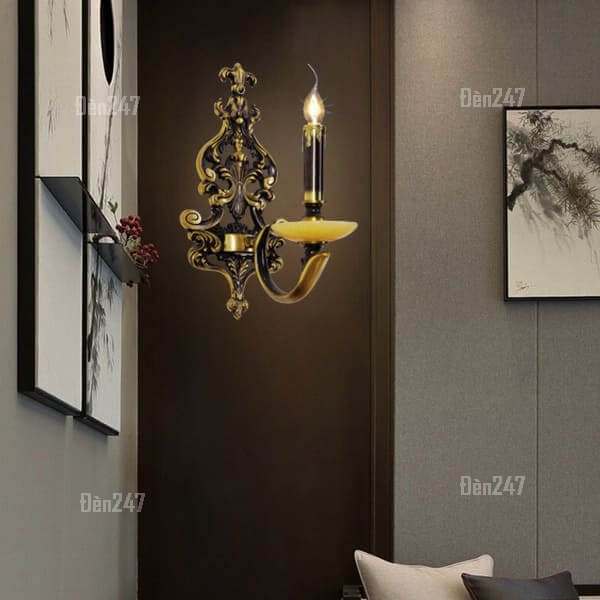 Đèn tường đồng cổ 1 tay nến VĐ9202/1