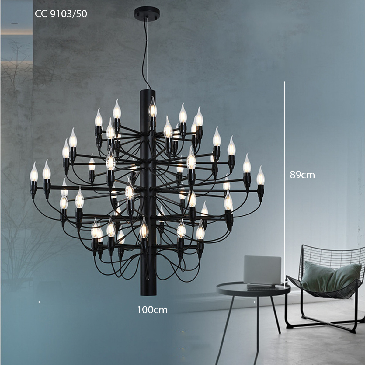 Đèn chùm nhà hàng kiểu hình cây 50 tay CC910/50